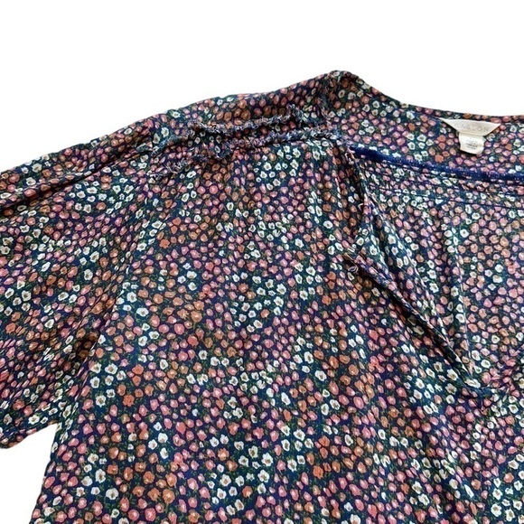 Caslon Floral Print 3/4 Sleeve Blouse - Size Large - Picture 4 of 12